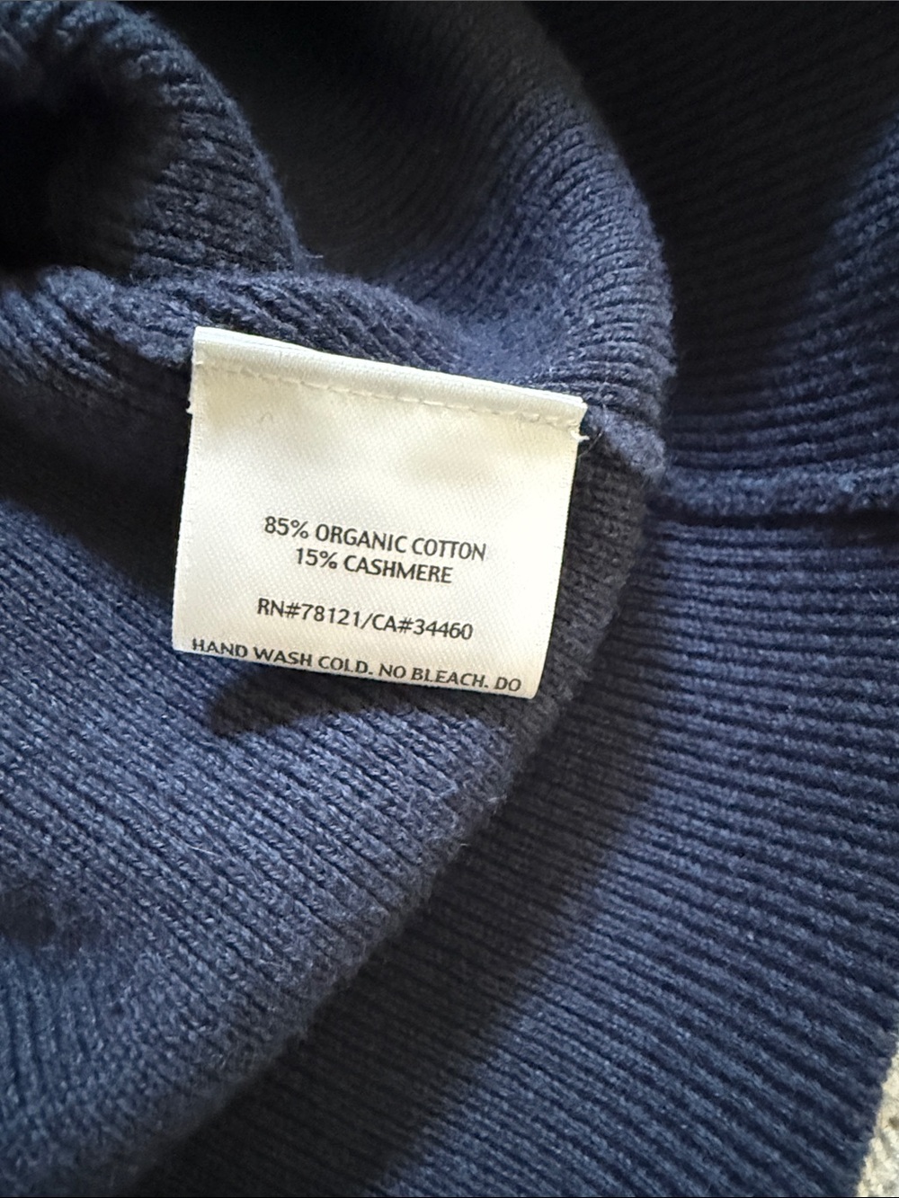 Eileen Fisher S Organic Cotton Cashnere Draped Neck Teal Blue Sweater Too - Picture 6 of 6